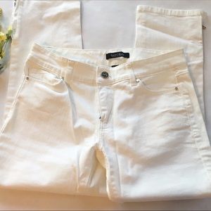 White House Black Market Slim Crop White Jeans
